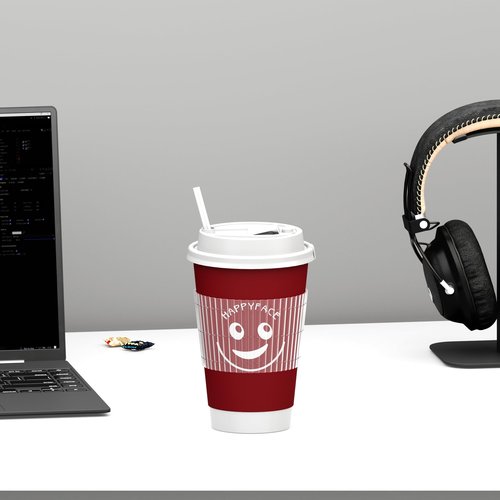 HAPPYFACE 100 Pack, 16 oz Disposable Coffee Cups, Double Wall, Cold or Hot Drink Cups, with Lids, Sleeves, Stirring Straws, Suitable for Home and Party