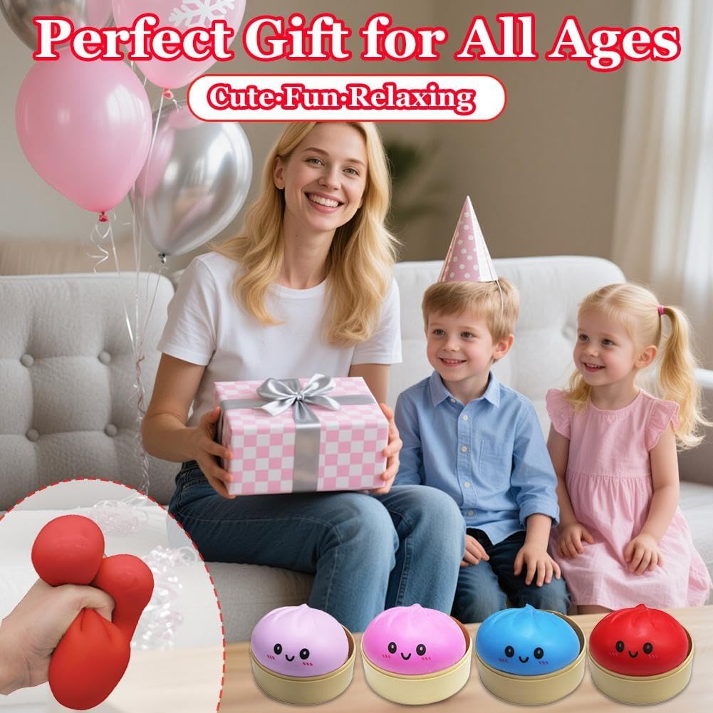 Squishy Dumpling | Mystery Box of Glittery Squeeze Stress Balls | Fun Decompression Toy