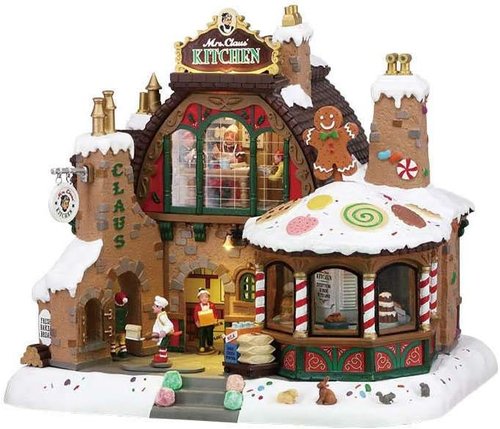 Lemax Santa's Wonderland Mrs. Claus Kitchen | Multi-Color Sights & Sounds Decoration
