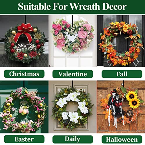 Adjustable Wreath Hanger for Front Door 15-25 Inch Heavy Duty Black Hook