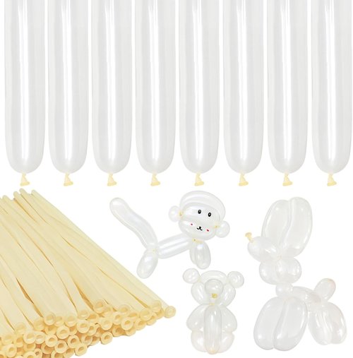 LXZFCRG Clear Long Skinny Latex Balloons - 100Pcs Twisting Balloons for Party Supplies & Decorations