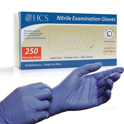 HCS 250 Nitrile Gloves - Disposable & Latex-Free | Sensitive Skin Protection - 4 Mil, Medium Size