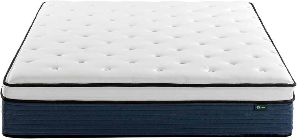 ZINUS 12 Inch Queen Comfort Support Hybrid Mattress - Fiberglass Free, Medium Plush, Motion Isolation, Safe Materials