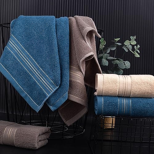 3-Pack Cotton Hand Towels, 13x30 Inch Decorative Absorbent Bath Towel Set