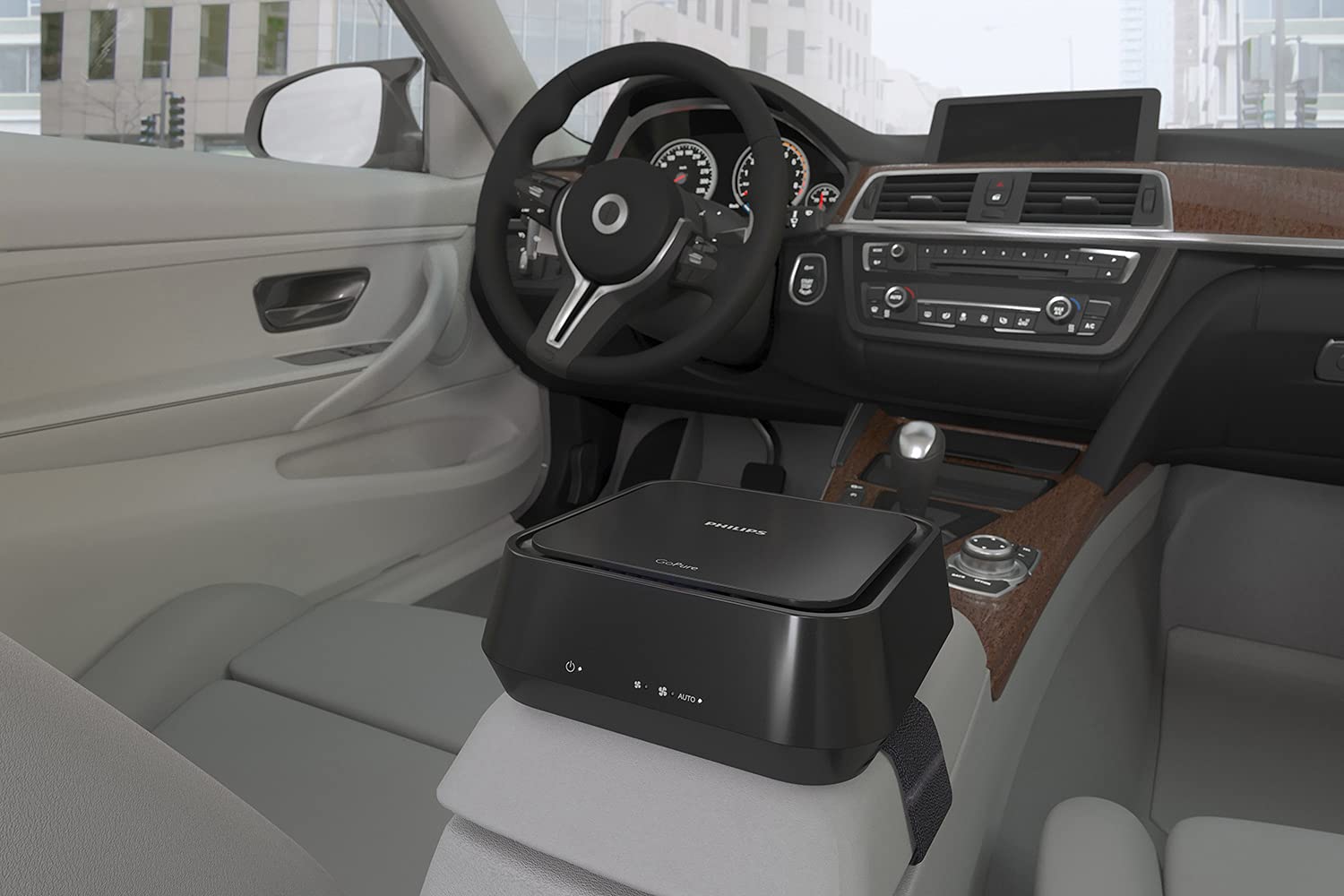 Philips GoPure GP5212 Automotive Air Purifier – Compact Car Air Cleaner with SelectFilter Plus, Removes 100+ Pollutants, Filters Allergens, Viruses, Bacteria, Exhaust & Odors – 12V Car Air Freshener