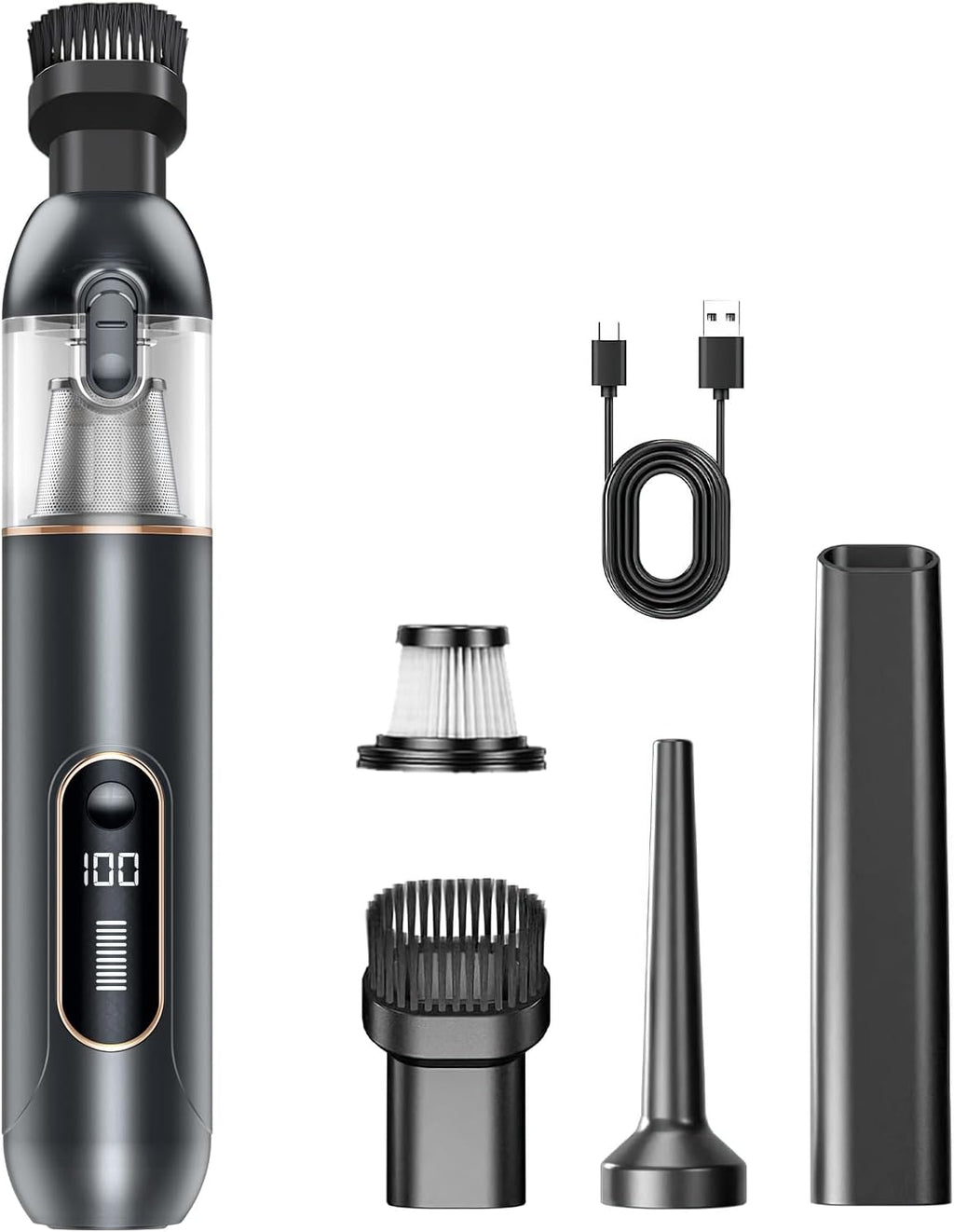 Skiennix Handheld Vacuum | Cordless Car Vacuum with 20000Pa Suction Power - Portable & Rechargeable for Home, Pets & Outdoors
