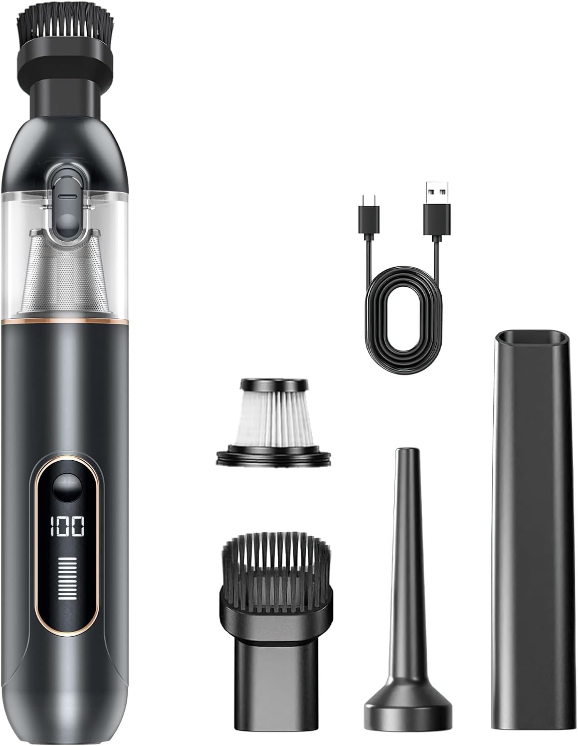 Skiennix Handheld Vacuum | Cordless Car Vacuum with 20000Pa Suction Power - Portable & Rechargeable for Home, Pets & Outdoors