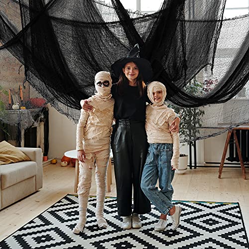 Halloween Black Creepy Cloth Gauze (500" x 39") - Haunted House Decor