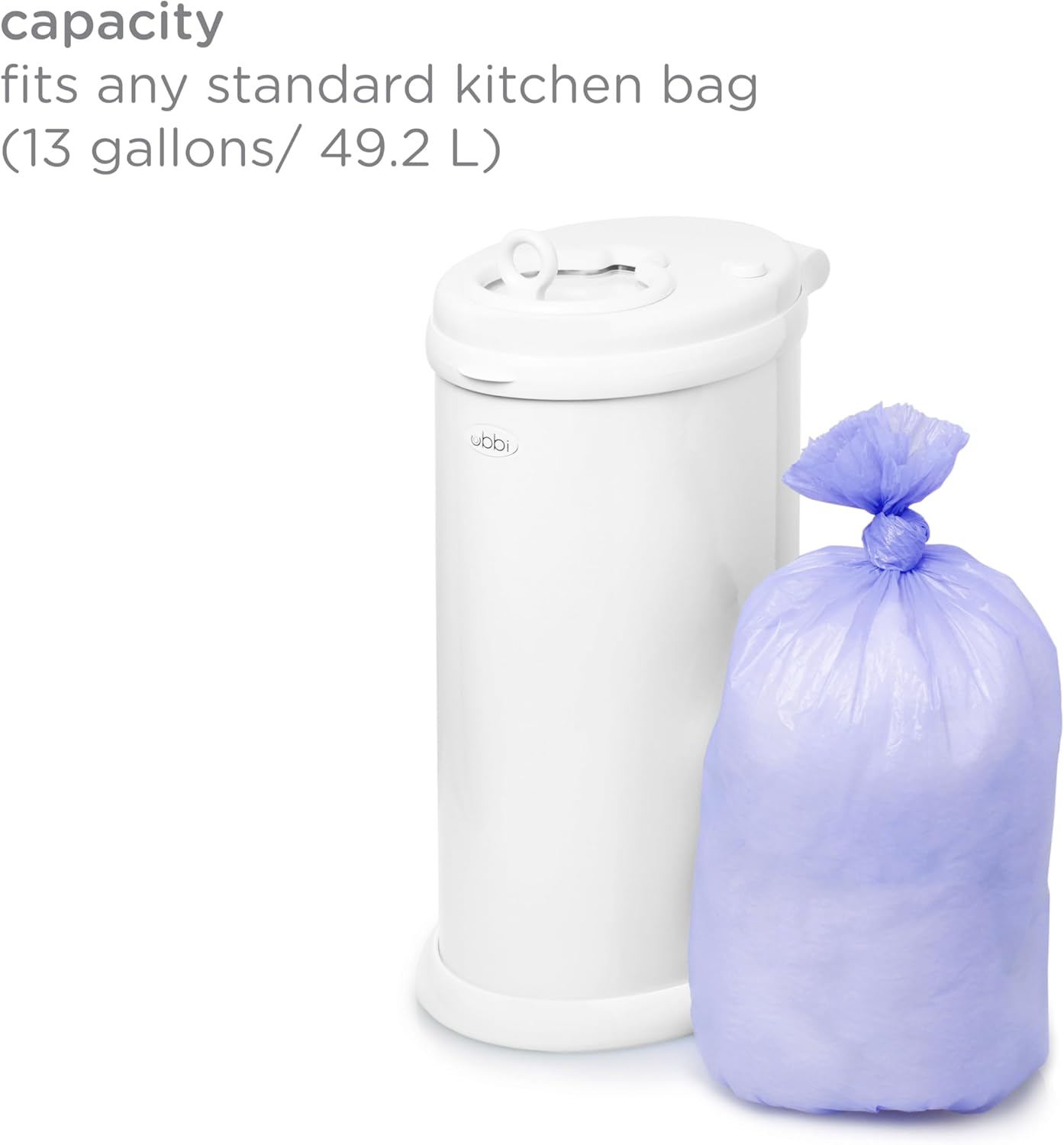 Ubbi Diaper Pail Bags - Disposable Baby Waste Bags, 75 Count, 13-Gallon Size | 3 Pack