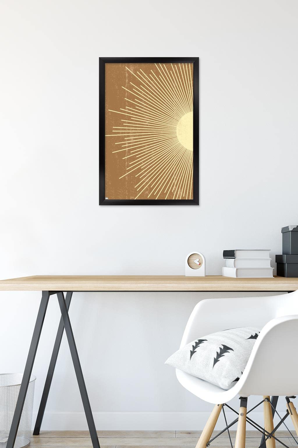 Trends International Abstract Sun Wall Poster, 14.725" x 22.375", Black Framed Version