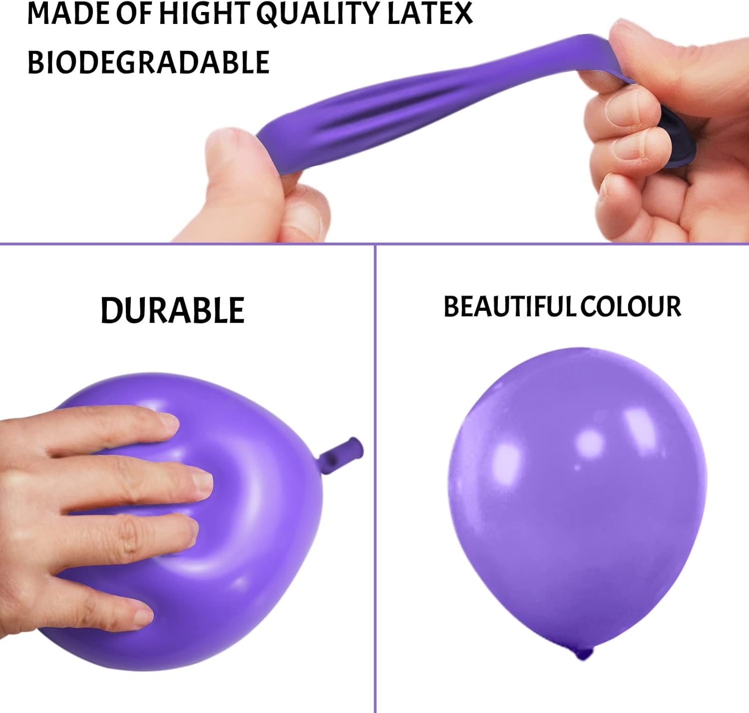 Purple Balloons - 110 Pcs 5-Inch Mini Thick Latex Balloons for Birthday & Baby Shower Decor