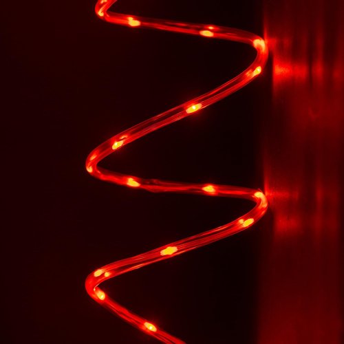 WYZworks 100ft Red LED Outside Rope Light - 8 Modes, Waterproof Permanent Outdoor Accent Lighting w/Remote, Flexible Clear Tube, ETL Certified, Garden, Patio, Holiday Christmas, Palm Tree, Ambient