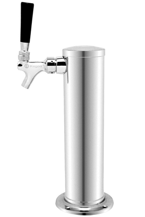 Kegco D4743T-ASC 100% All Stainless Steel Contact Keg Beer Tower Single Faucet