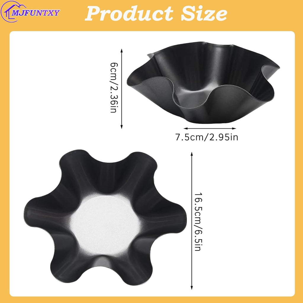 Skiennix 4-Pack Tortilla Pan Set - Nonstick Carbon Steel Taco Shell Molds | Dishwasher & Microwave Safe