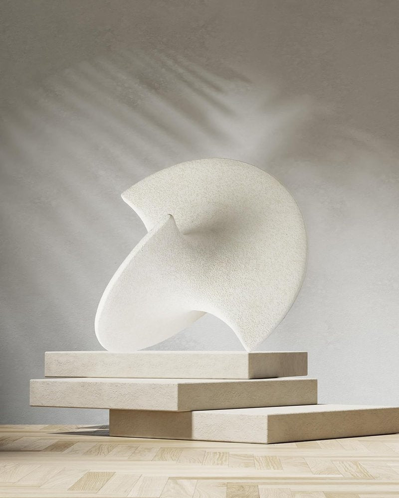 UPWOIGH Large White Ceramic Inspired Art, 9.45x8.6x9.45 in Handmade Premium Personalized Ceramic Balancing Sculpture for Living Room,Table Décor,1Pack