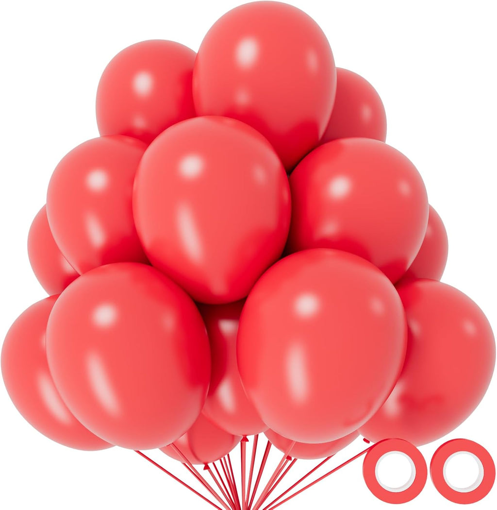 Pastel Red Latex Balloons by [Brand Name] - 110pcs 12-Inch Balloons for Birthday Party & Baby Shower