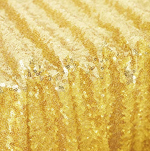 Poise3EHome Gold Sequin Rectangular Tablecloth 60x120 Inches for Wedding & Party