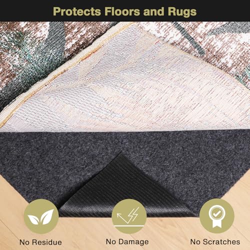 8x10 Non-Slip Rug Pad for Hardwood Floors, 1/8" Waterproof Felt Underlay