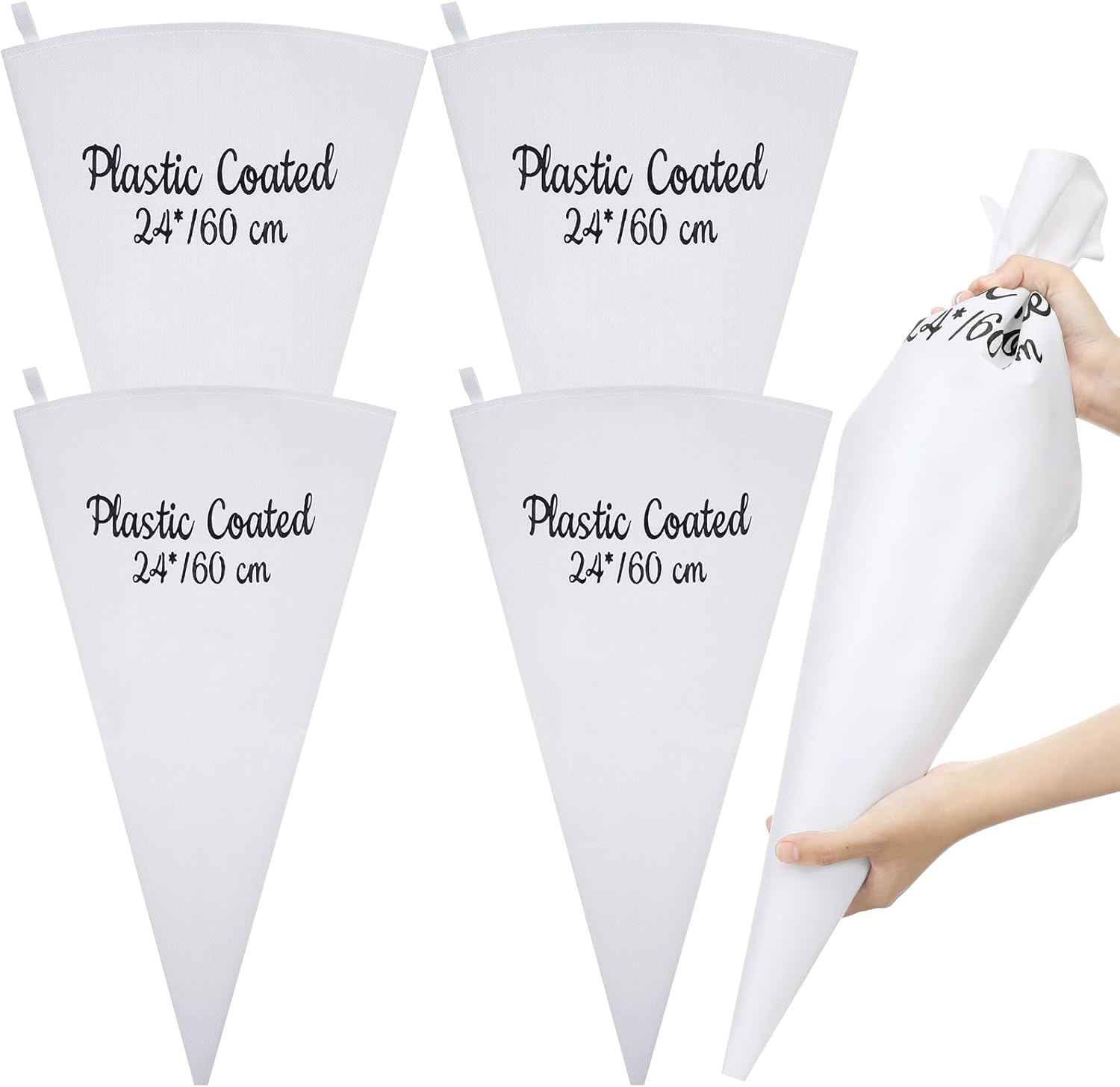 Nuogo Reusable Piping Pastry Bags - 24 Inch Large Canvas for Cake Decorating & Frosting | 4 Pack