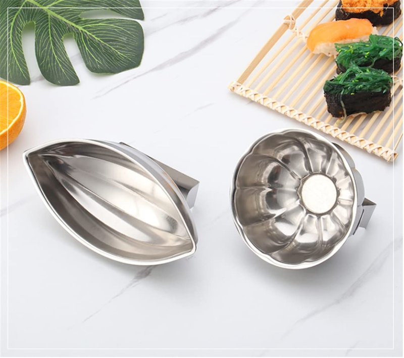 UXOWOXU Stainless Steel Flower Petal Shape Fried Rice Press Mold & Egg Fried Rice Press Cutter for Dish Up Decoration
