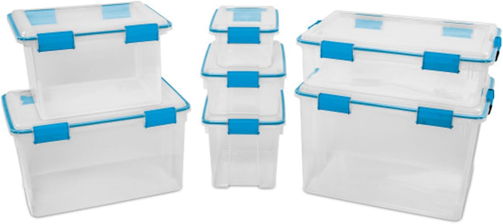 Sterilite 6-Pack Gasket Box | Weather-Resistant 12 Quart Storage Bins with Latching Lids - Heavy-Duty Organizers for Home & Office