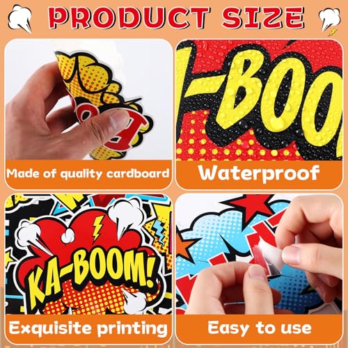 62-Piece Comic Action Hero Wall Cutouts – Superhero Party Decorations