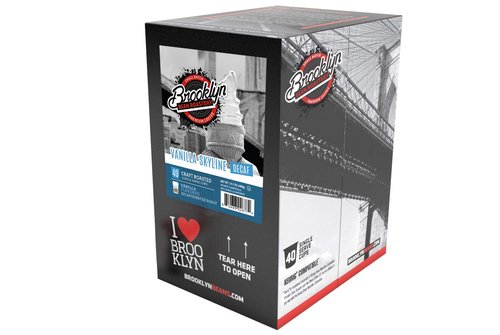 Brooklyn Beans Coffee Pods - Vanilla Skyline Decaf, Smooth & Creamy Flavor | 40 Count Compatible with Keurig 2.0