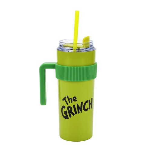 Bioworld The Grinch Character & Logo Green 20 Oz Stainless Steel Water Bottle