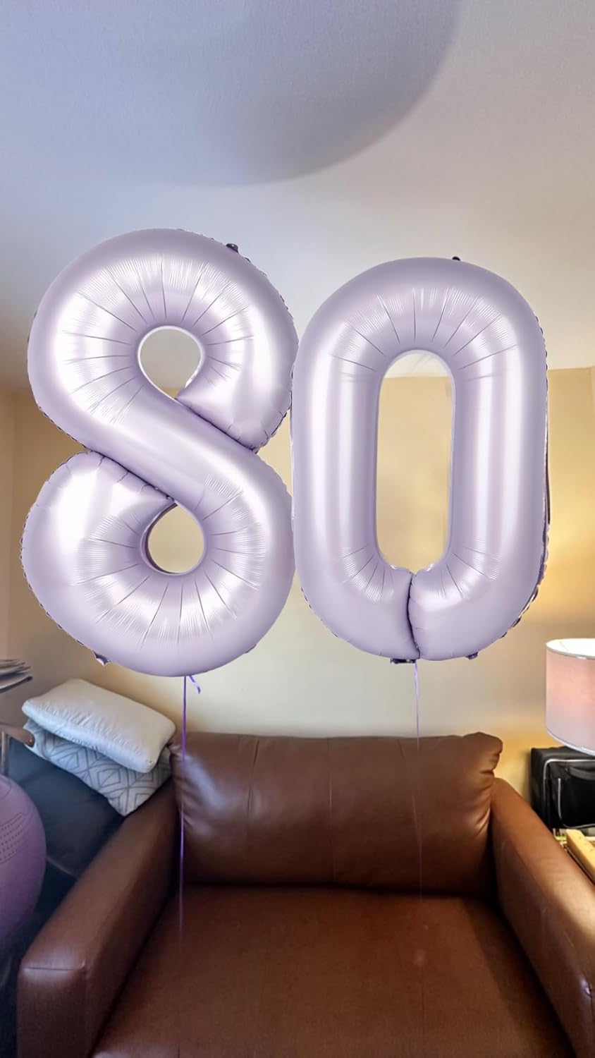Number 0 Balloons - 40 Inch Cream Purple Birthday Decorations for Milestone Events | Baby Showers