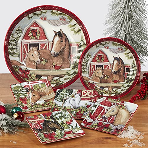 Large Certified International Homestead Christmas Dinner Plates Set of 4