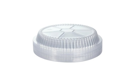 Waytiffer 7 Inch Round Aluminum Pans with Lids (60 Pack) Disposable Foil Pan with Clear Dome Top, Aluminum Tin for Roasting Baking Cooking