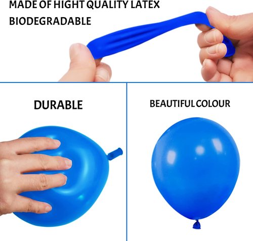 Blue Balloons | 110 Pcs Mini Thick 5-Inch Latex Party Balloons for Birthday & Baby Shower Decor