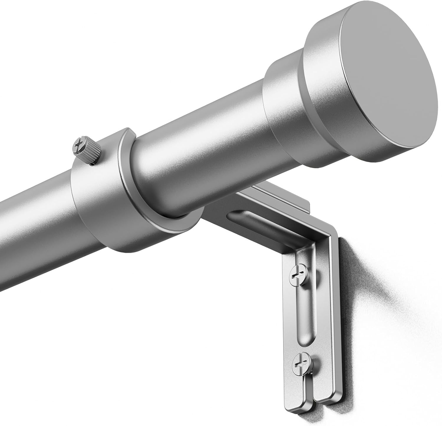 YaFex Curtain Rods - Heavy Duty 1 Inch Adjustable Window Treatment Rods | 32-118 Inch, Silver Finish
