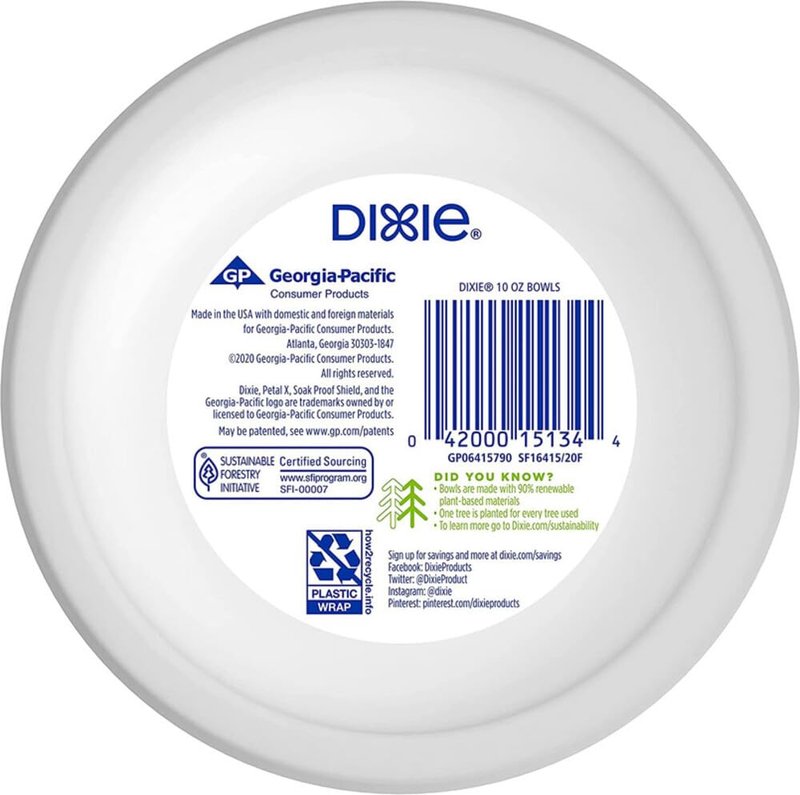Dixie Everyday Paper Bowls, 10 Ounces, 36 Count, Lunch Size Disposable Plates (2 PACK)