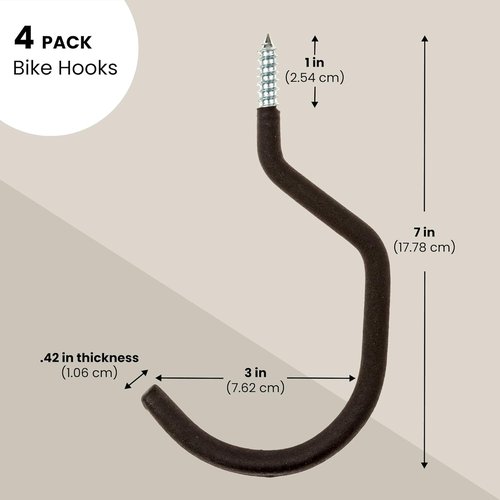 IMPRESA Bike Hooks for Garage Ceiling | Heavy-Duty 100 Lbs Capacity - Galvanized Steel, 7 x 4 in