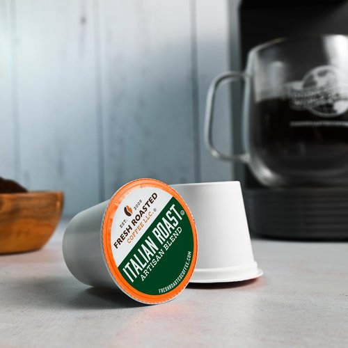 Fresh Roasted Coffee - Italian Roast Dark Roast | 96 Pods for K-Cup Brewers
