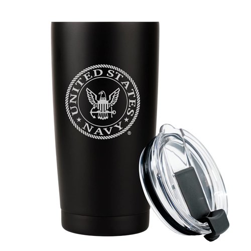 Military Gift Shop 20oz Insulated Steel US Navy Tumbler, Double-Walled USN Coffee Mug | Gifts Sailors | Disabled Vet Owned Business-Navy 20oz Tumbler