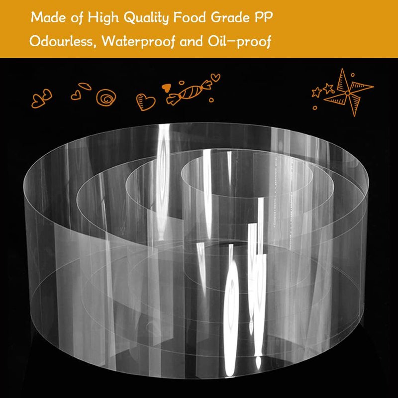 YQL Cake Collar 12 Inch,Acetate Cake Collar Roll DIY Acetate Sheet Baking Transparent Mousse Cake Sheets Surrounding Edge Clear Cake Strips for Baking Decorate Shaker Cards Making (12x394 Inch)