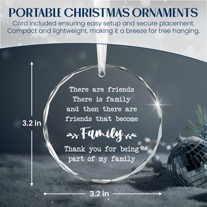 AXIARA Friend Christmas Ornament - Glass Bestie Gift for Women & Men, Variation: Friend Family
