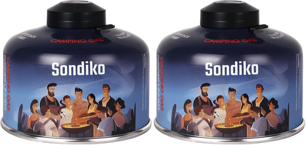 Sondiko Iso Butane Fuel Canister - 100g Pack of 2 | High-Efficiency Fuel for Camping & Outdoor Use
