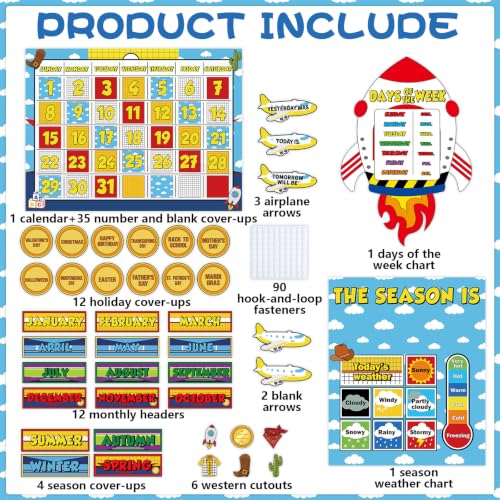 Western Cartoon Classroom Calendar Bulletin Board Set for Teachers