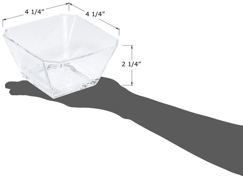 Red Co. London 10.25 Oz Tapered Clear Glass Mini Serving Bowl Set of 6 for Desserts, Snacks, Sauces