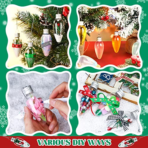Zhehao 120Pcs Classic Clear Fillable Light Bulb Ornaments with 3 Rolls Silver Rope - DIY Candy Candy Decoration
