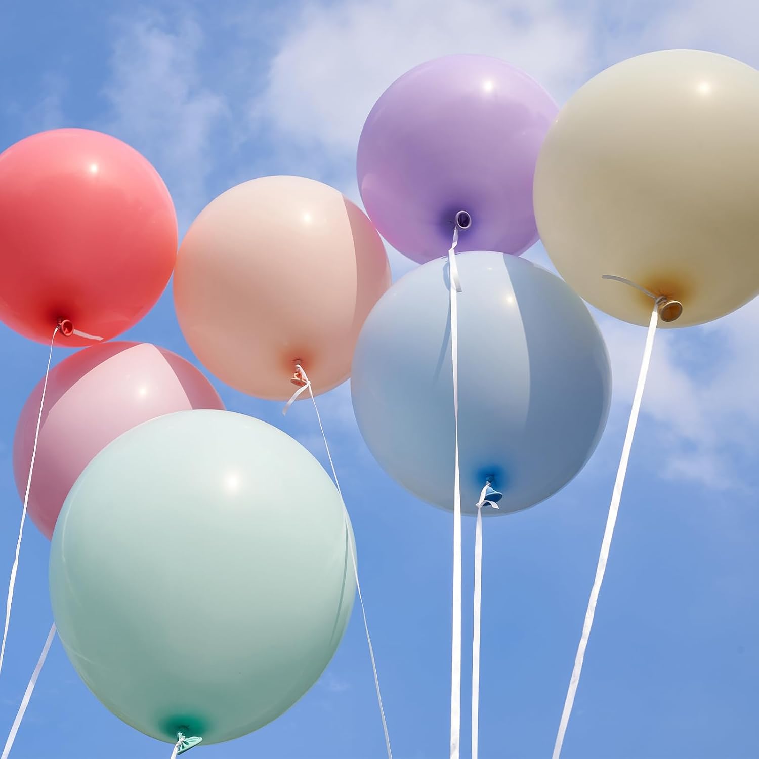PartyWoo Pastel Balloons - 20pcs 18 Inch Rainbow Latex Balloons for Baby Showers & Celebrations