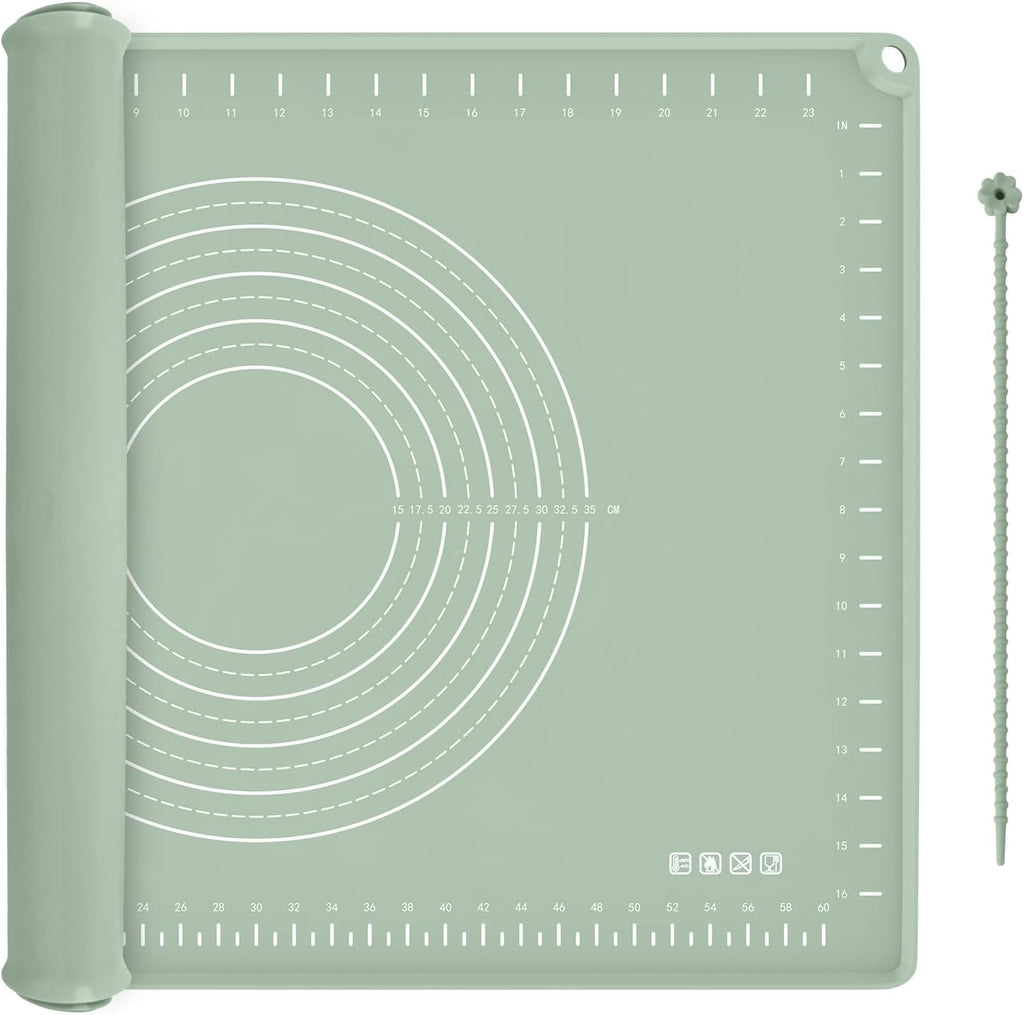 Silicone Baking Mat by [Brand Name] - Extra Thick Non-Stick Dough Rolling Mat 28" x 20" with Measurements