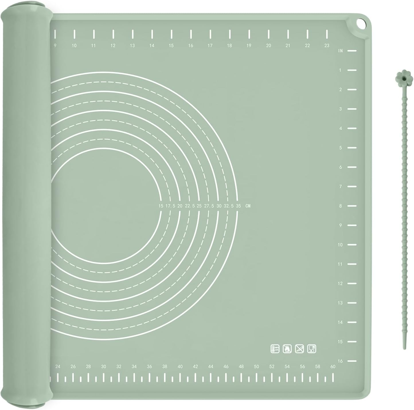 Silicone Baking Mat by [Brand Name] - Extra Thick Non-Stick Dough Rolling Mat 28" x 20" with Measurements