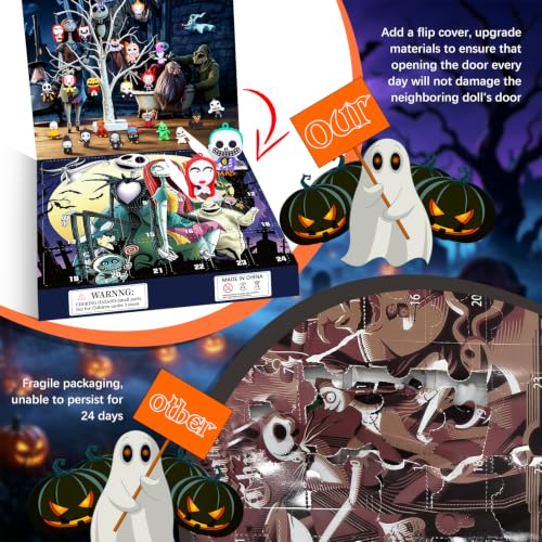 Halloween Advent Calendar 2026 with 24 Spooky Collectible Figurines - Horror Character Miniatures for Holiday Decor