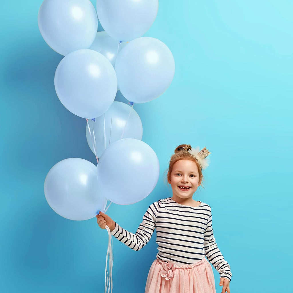 RUBFAC Pastel Blue Balloons - 129pcs in Various Sizes for Garland & Arch | Perfect for Birthday & Baby Showers