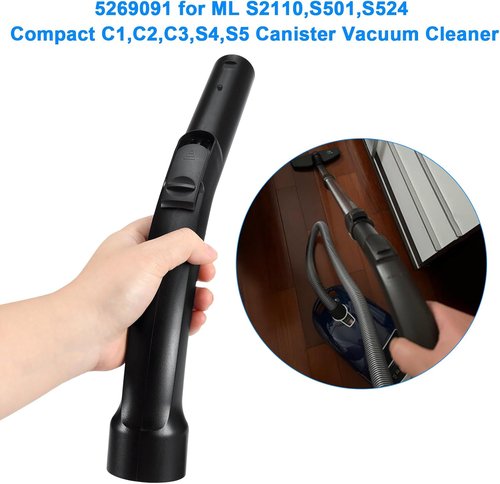 Miele Vacuum Hose - Plastic Bent End Attachment for S2110, S501, C1, C2, C3, S4, S5 Models