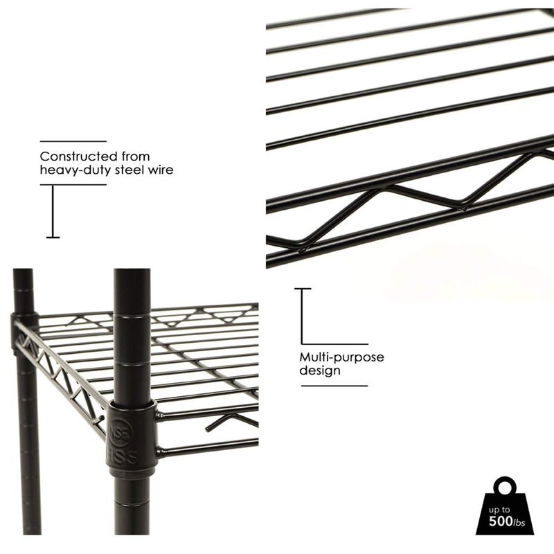 14x36x54 Inch 4-Shelf Storage Shelves Heavy Duty Shelving Unit for Kitchen Metal Shelves Garage Organizer Wire Rack Shelving Storage Unit Shelf Adjustable Utility NSF Certification Commercial